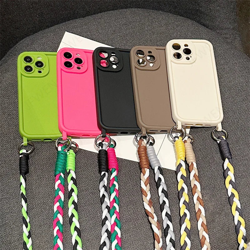 Capa iPhone Silicone Cordão Colorido