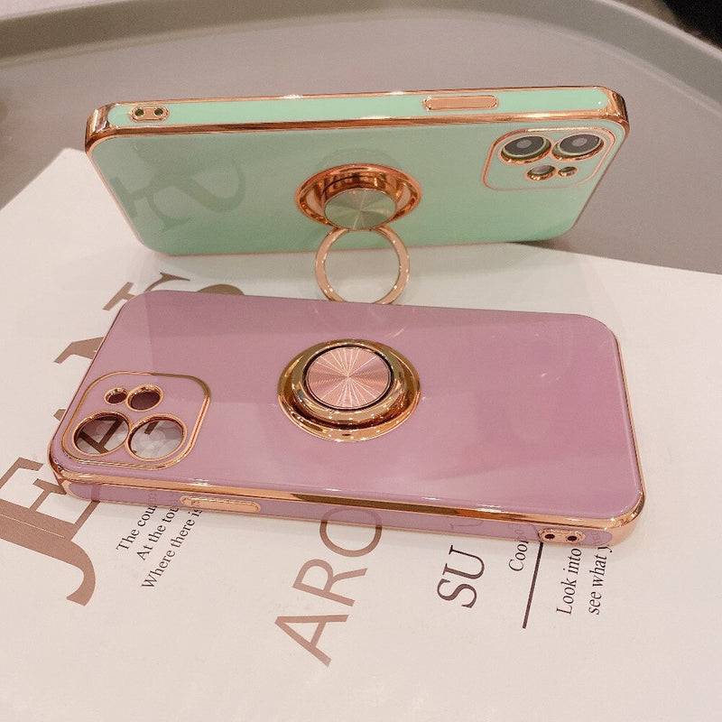 Capa iPhone Luxo Com Anel Suporte