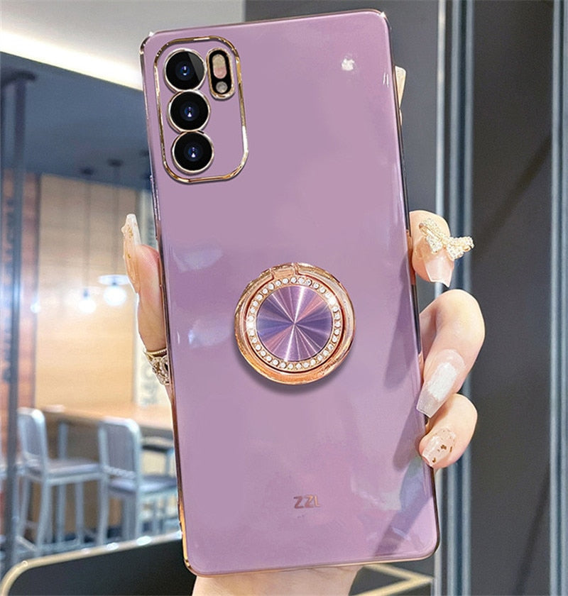 Capa Motorola Anel Suporte Strass